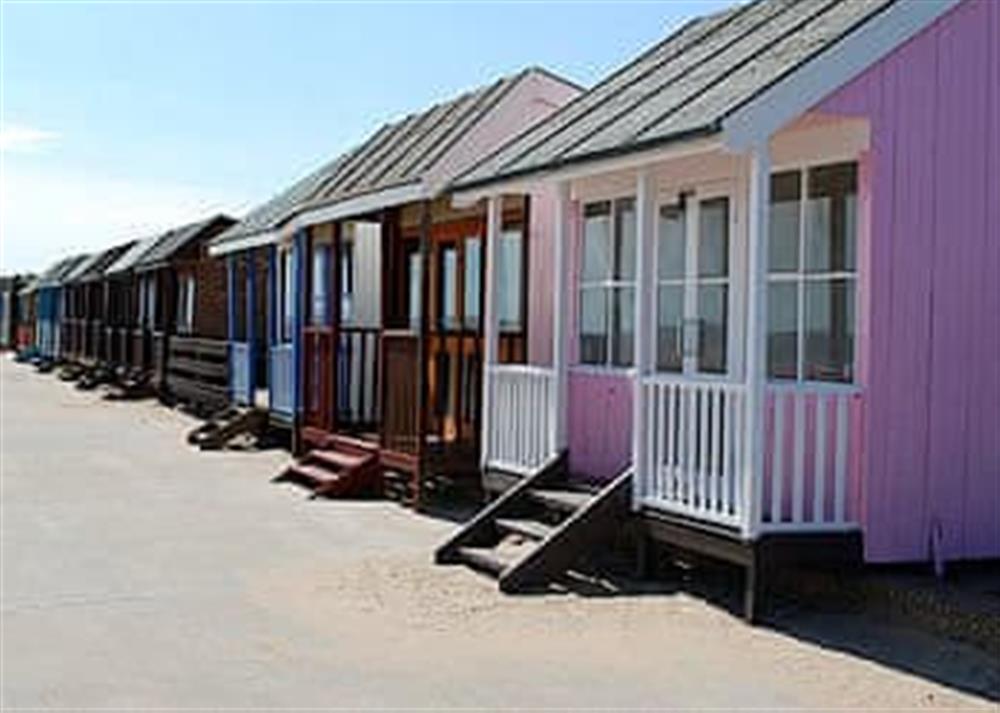 Beach Huts at Nearby Beach at Sea Breeze Bungalow in Sandilands, near Sutton-on-Sea, Lincolnshire
