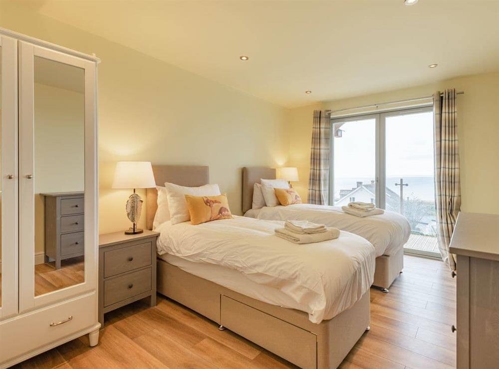Twin bedroom at Sea Campion in West Bexington, near Weymouth, Dorset