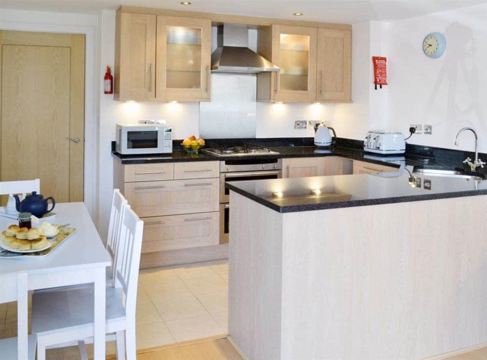 Open plan living/dining room/kitchen at Sea Drift in West Bay, near Bridport, Dorset