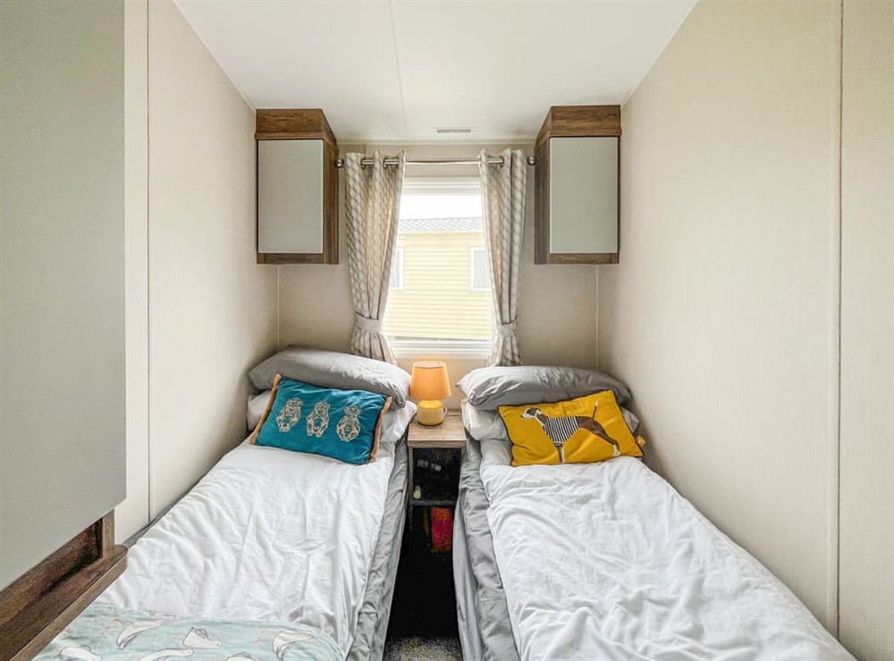 Twin bedroom at Sea escape in Camber, Rye, East Sussex