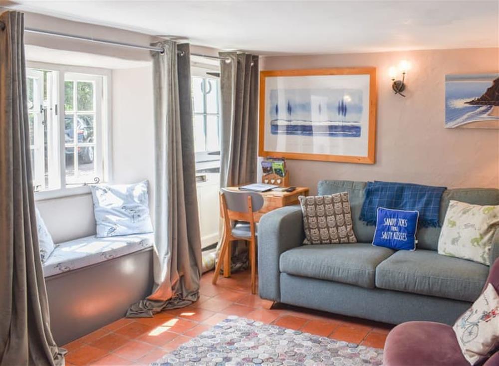 Cosy living area at Sea Glass Cottage in Holcombe, Dawlish, Devon