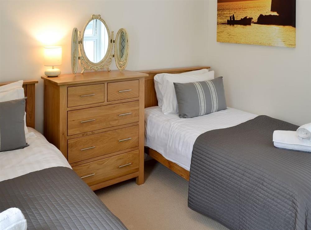 Large twin bedroom at Sea Glass in Marazion, Cornwall