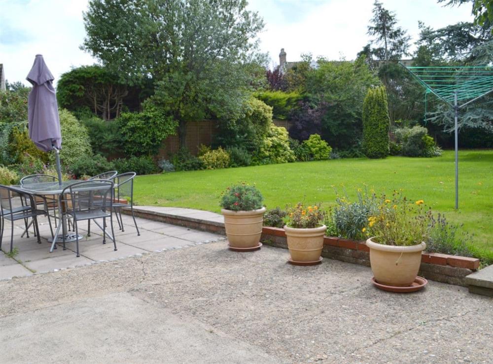 Attractive garden and patio area at Sea Glimpse in West Runton, near Sheringham, Norfolk