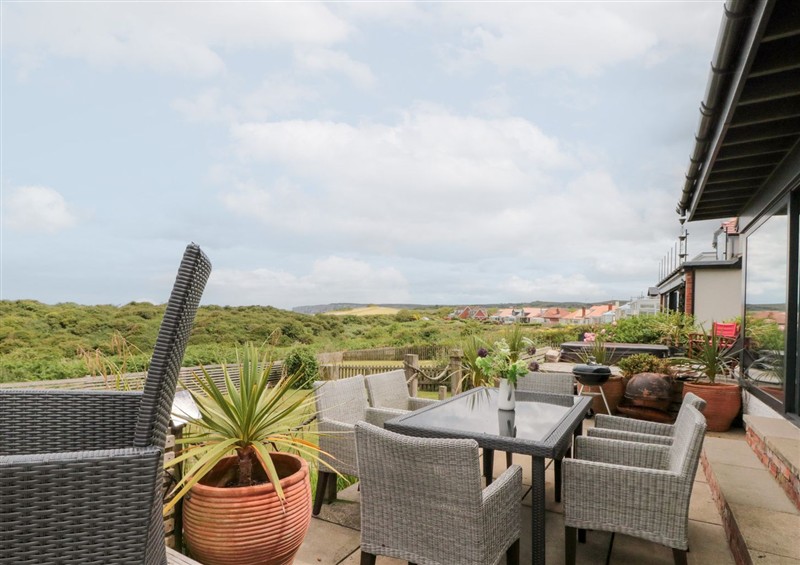 The patio at Sea Haven, Hunmanby Gap near Primrose Valley