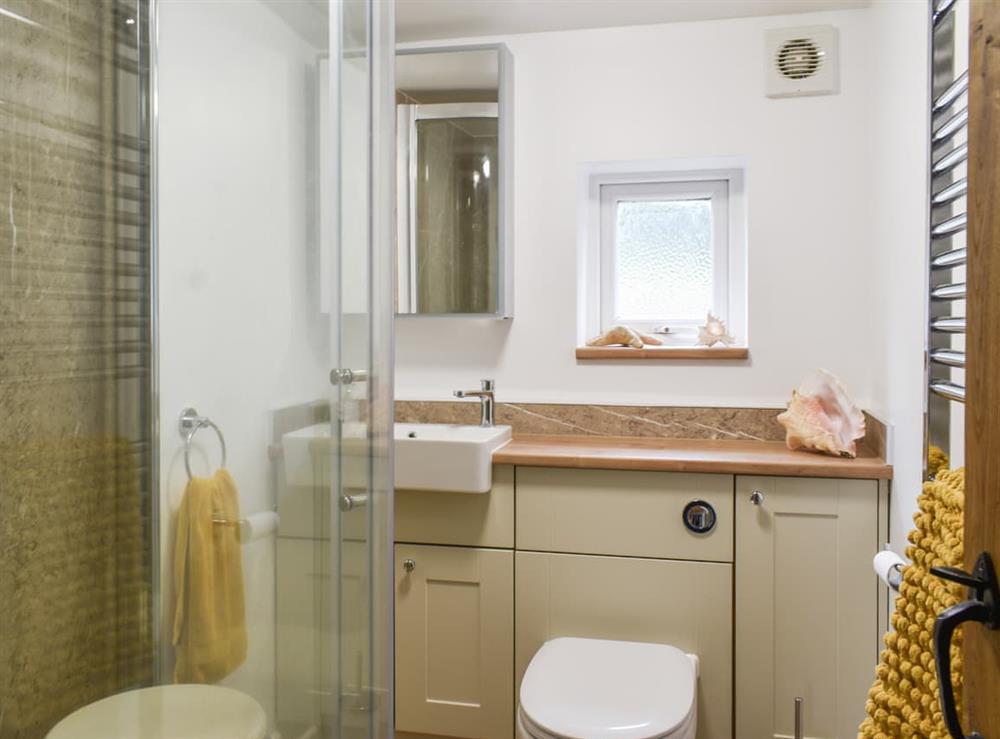 Shower room at Sea Holly Cottage in Par, Cornwall
