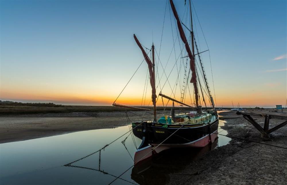 Boat on the Quay at night at Sea Holly House, Blakeney near Holt