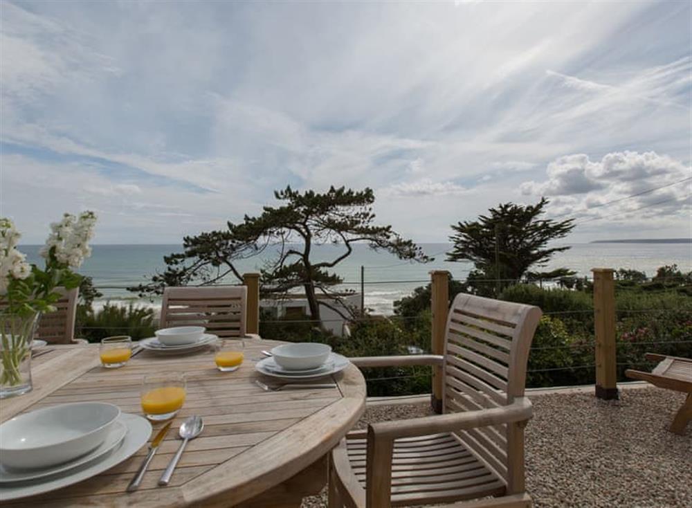 Patio at Sea Home in Praa Sands, Penzance