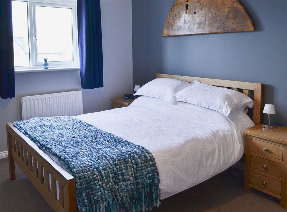 Comfortable double bedroom at Sea Huts in Beadnell, Northumberland