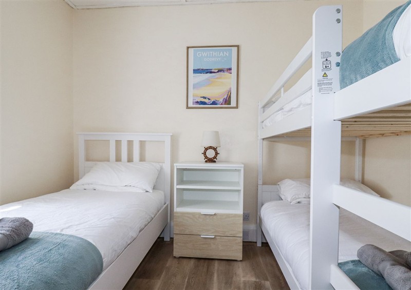 One of the 3 bedrooms at Sea Ledge, Trebarwith Strand near Tintagel