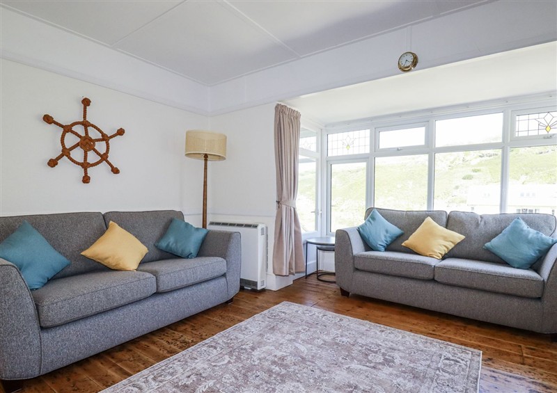 The living area at Sea Ledge, Trebarwith Strand near Tintagel