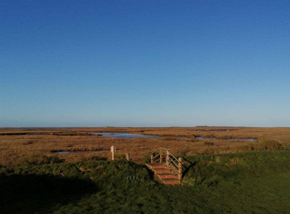 Beautiful salt marsh vista from the end of the garden at Dale View, 