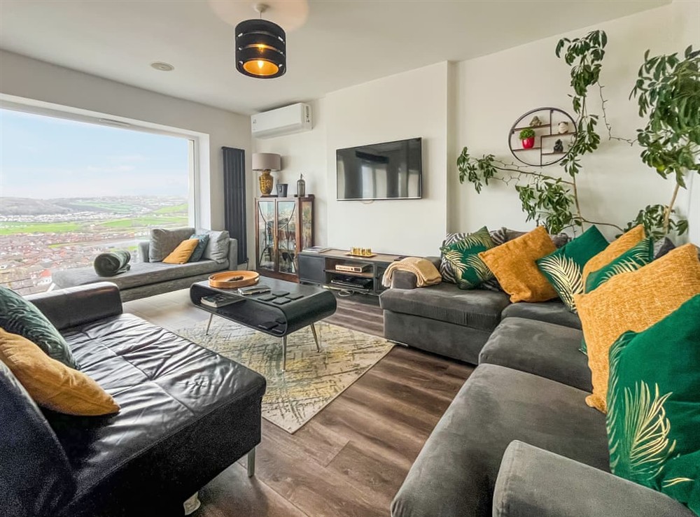 Living area at Sea-Scape in Penrhyn Bay, Gwynedd