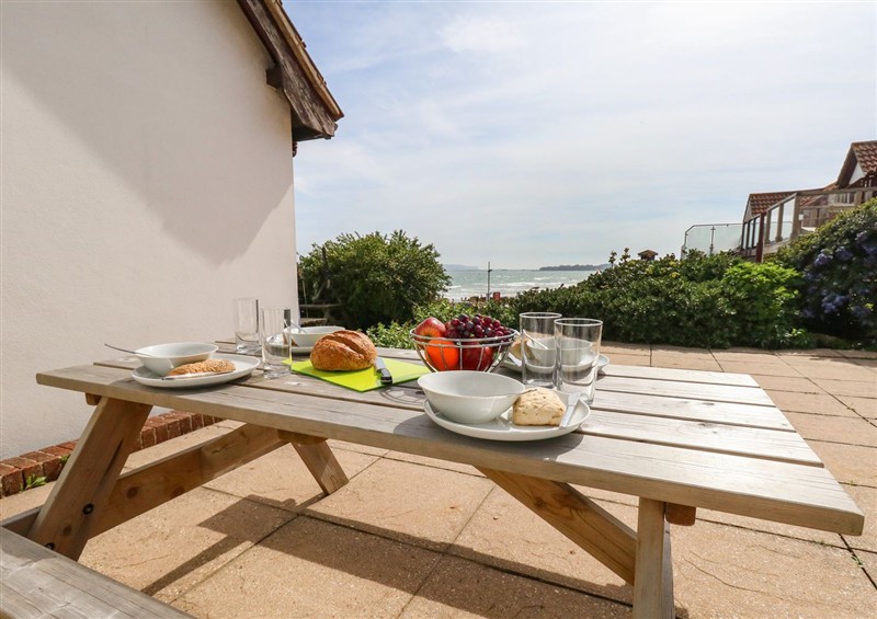 This is the patio at Sea Spray, Bowleaze