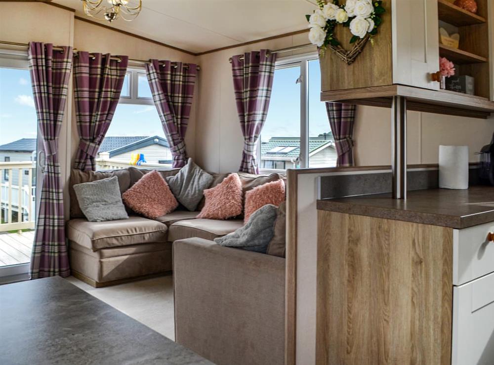 Open plan living space at Sea View 14 in Southerness, Dumfriesshire