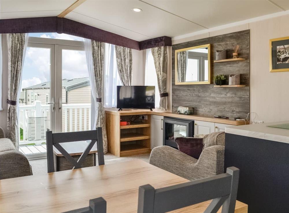 Open plan living space at Sea View 40 in Southerness, Dumfriesshire