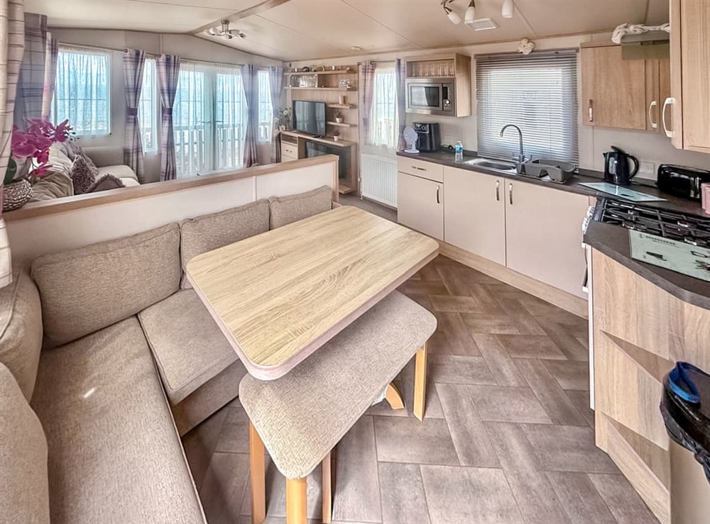 Open plan living space at Sea View Caravan in Rhyl, Clwyd