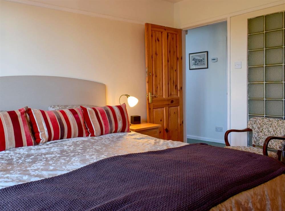 Comfortable double bedroom at Sea View Lodge in Rousdon, near Lyme Regis, Devon