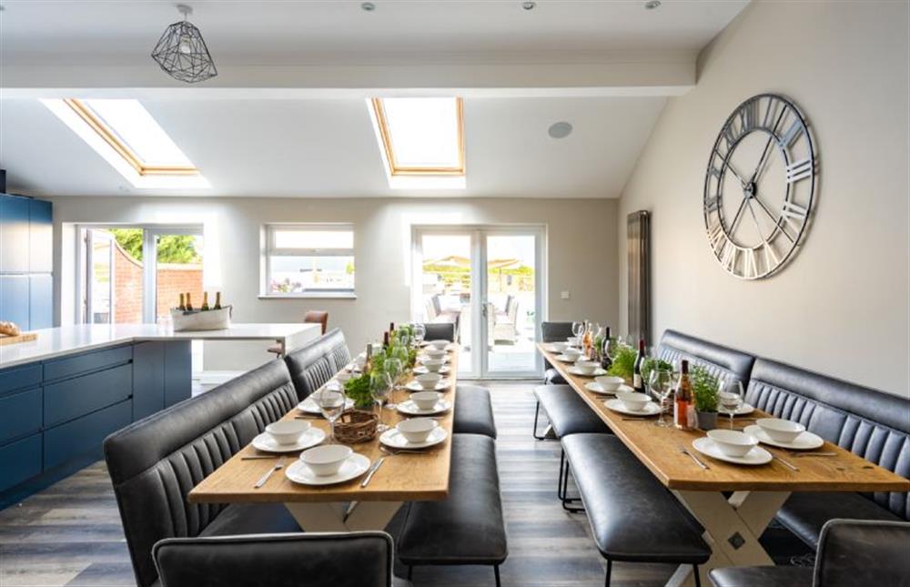 Summer kitchen with seating for 30 guests at Sea View Manor, Mundesley near Norwich