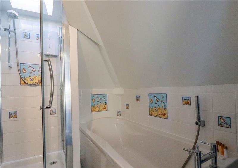 This is the bathroom at Sea View, Mevagissey