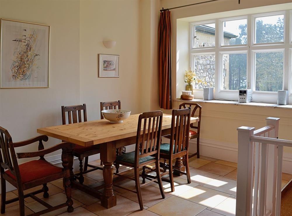 Dining room at Seabiscuit in Rousdon, Lyme Regis, Dorset., Great Britain