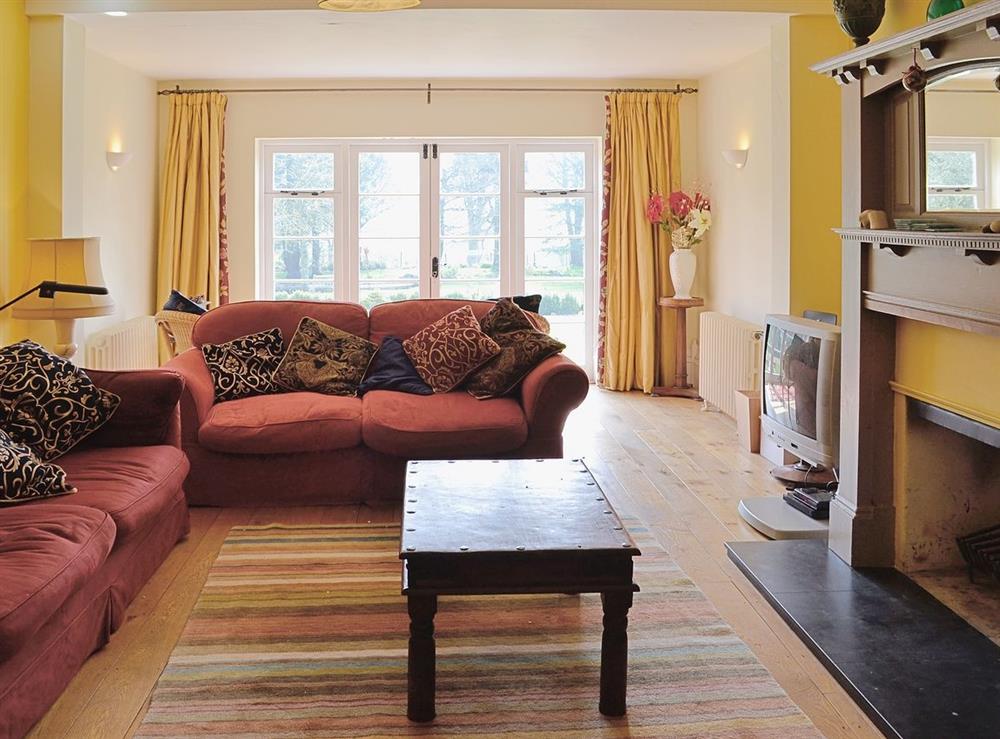 Living room at Seabiscuit in Rousdon, Lyme Regis, Dorset., Great Britain