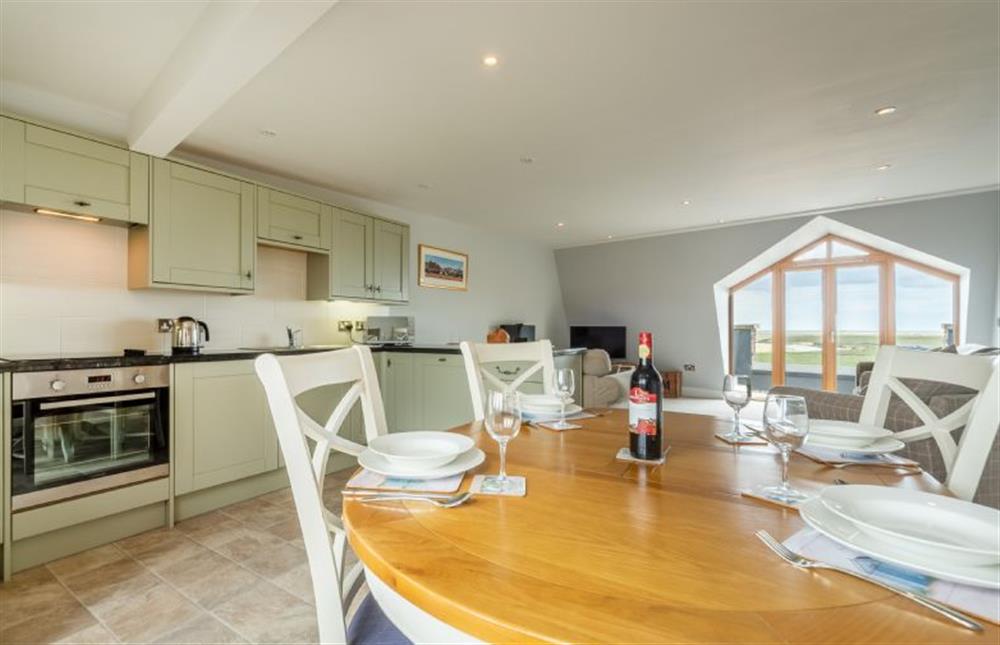 Kitchen/dining area looking towards sitting area at Seaborne, Wells-next-the-Sea