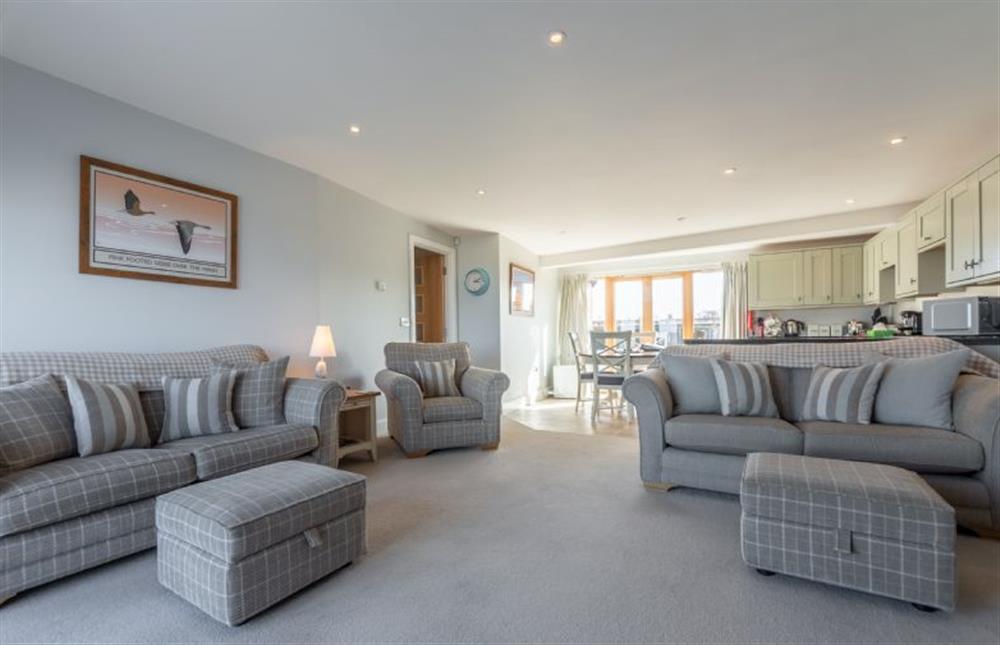 Open plan living area at Seaborne, Wells-next-the-Sea