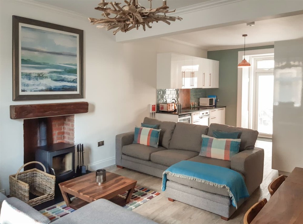 Open plan living space at Seaclusion in St Monans, Fife