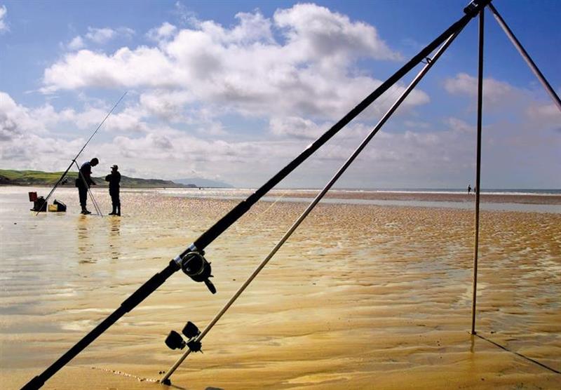 Sea fishing at Seacote Park in Cumbria, North of England