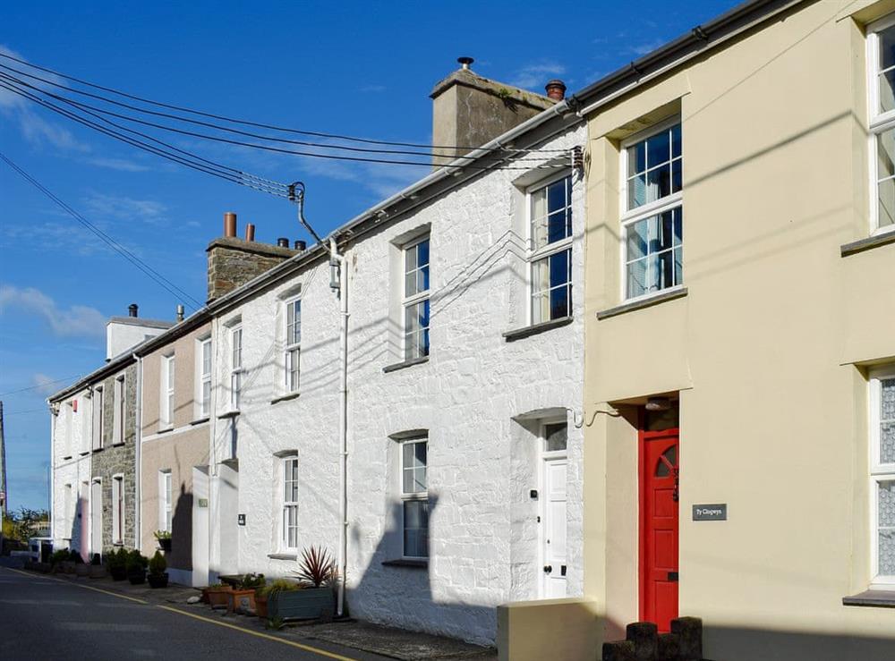 Charming holiday home (white property to the left of the red door) at Seadrift in New Quay, Cardigan, Dyfed