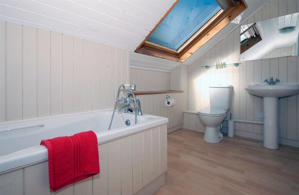 This is the bathroom at Seafields in New Quay, near Cardigan, Dyfed