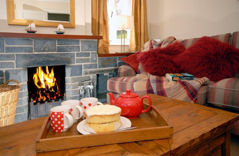 This is the living room at Seafields in New Quay, near Cardigan, Dyfed