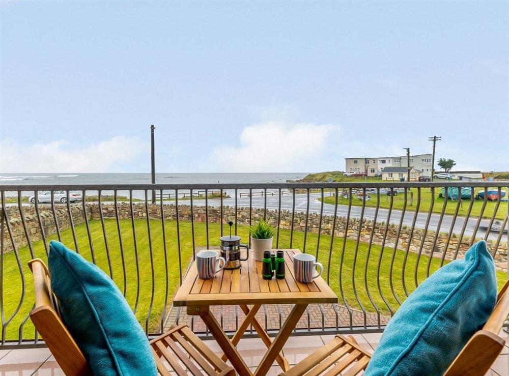 Balcony at Seaglass House in Beadnell, Northumberland