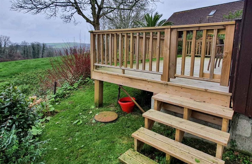 Decking at Seagreen Lodge in Portscatho, Cornwall