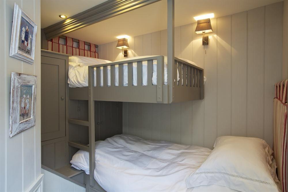 Bunk room with handmade beds at Seagull Cottage in , Salcombe