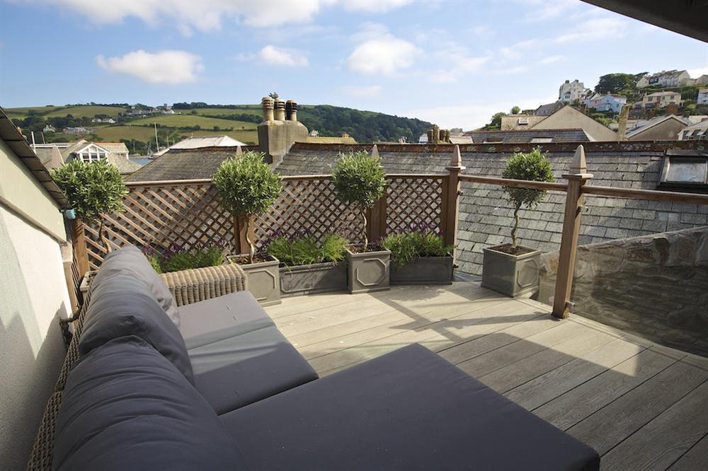 Decking with sofa accessed via the master bedroom (photo 2) at Seagull Cottage in , Salcombe
