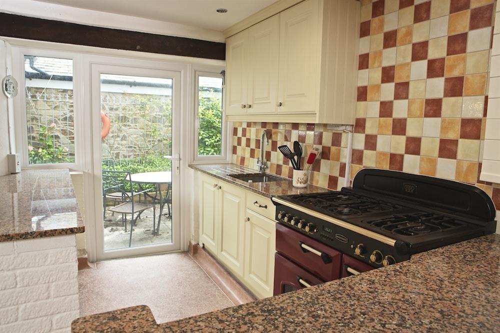 Open plan kitchen at Seagulls (Salcombe) in Fore Street, Salcombe