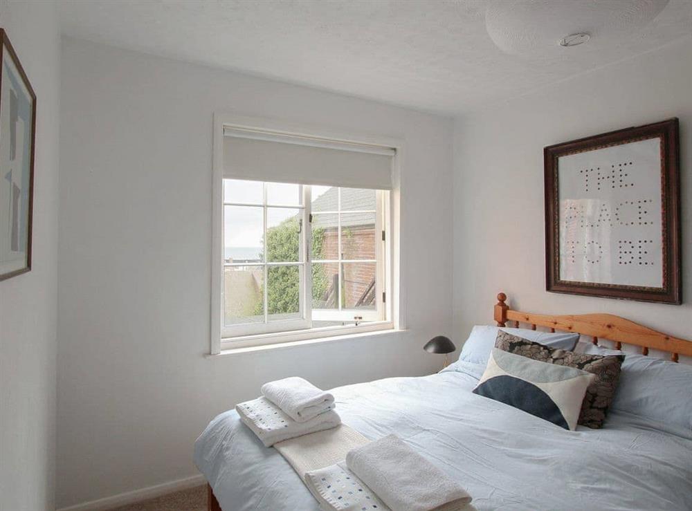 Comfortable double bedroom with sea views at Seagull’s Nest in Hastings, East Sussex