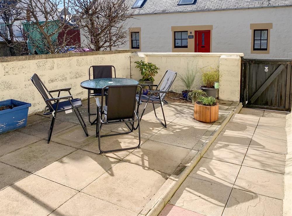 Patio at Seahaven Cottage in Portknockie, Banffshire