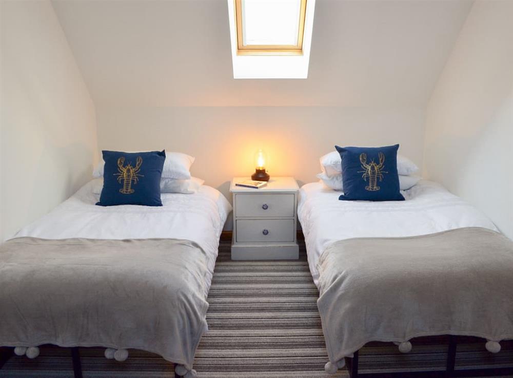 Twin bedroom at Seahaven Cottage in Portknockie, Banffshire