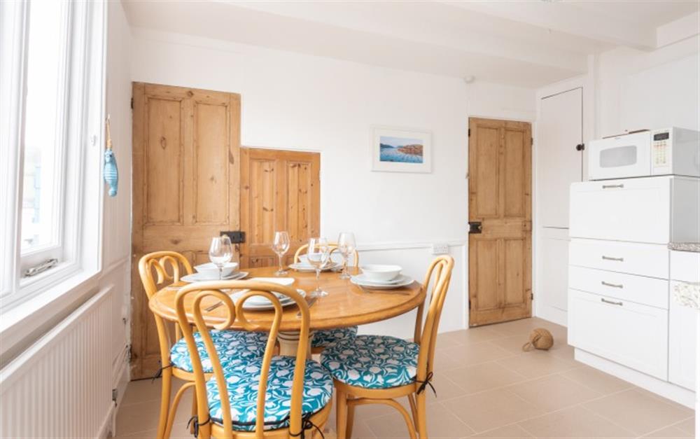 This is the kitchen at Seahorse Cottage (30 Fore Street) in Salcombe