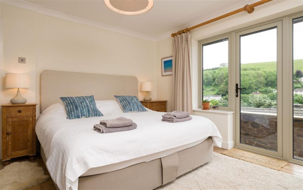 The master bedroom  at Seahorses in Newton Ferrers