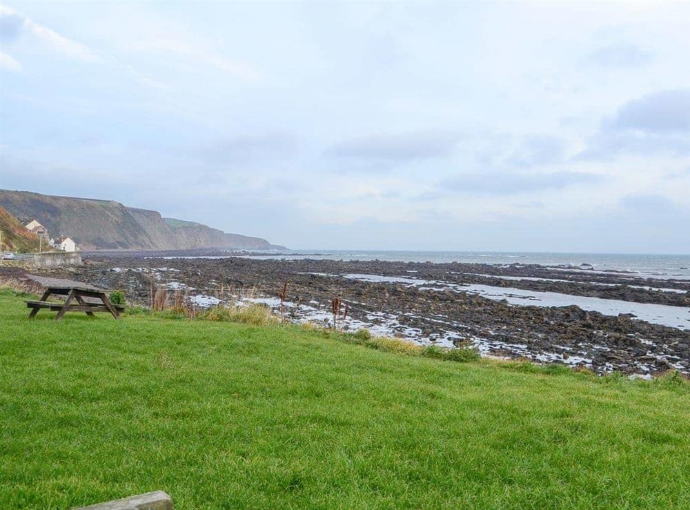 Wonderful coastal views just across the road from the property at Seal View in Burnmouth, near Eyemouth, Berwickshire