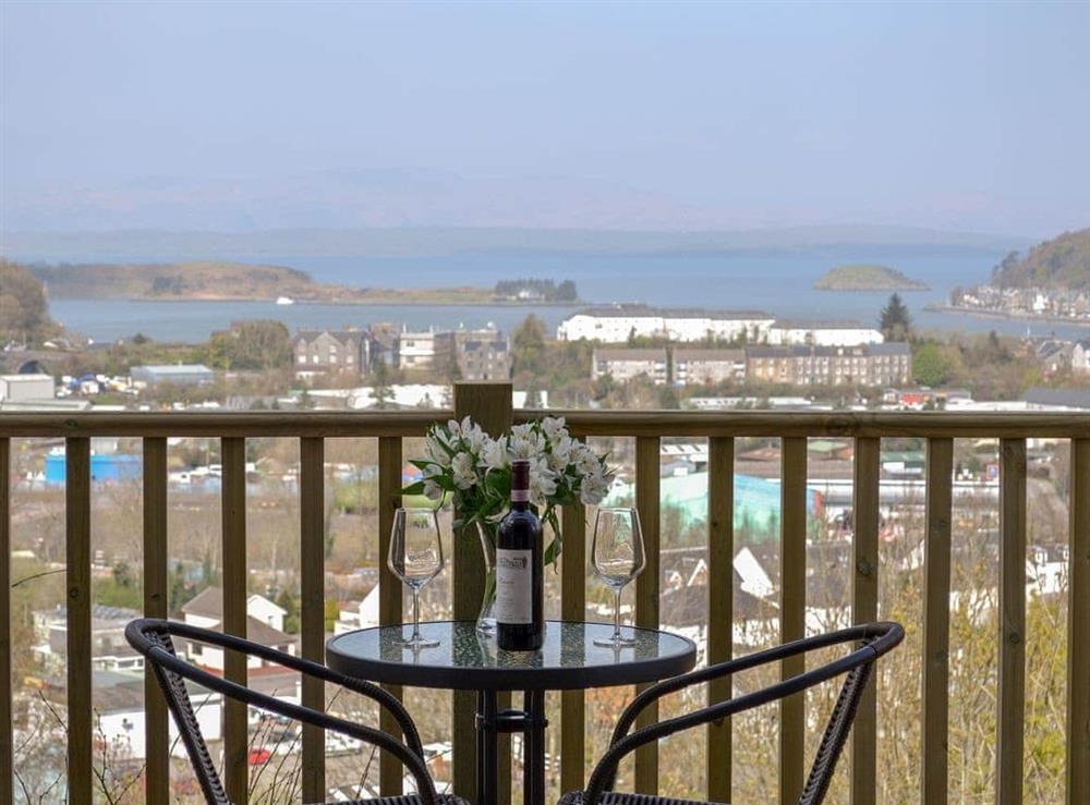 Wonderful views from the terrace at Sealladh Alainn in Oban, Argyll and Bute, Scotland