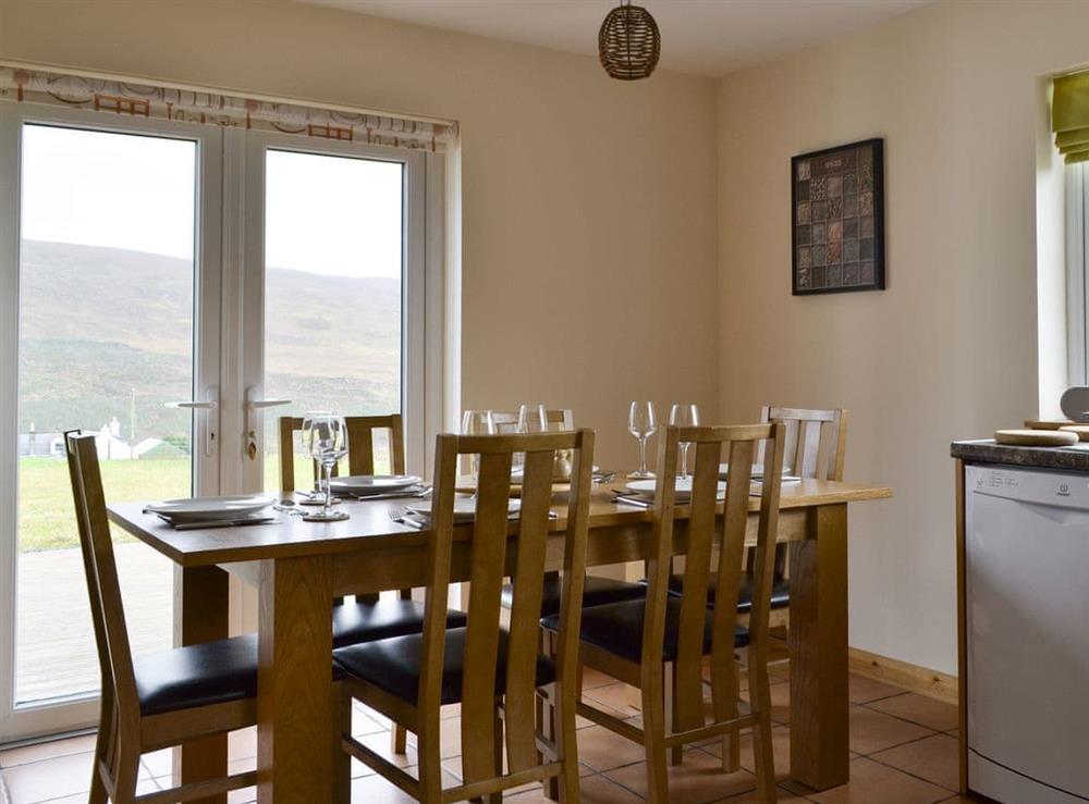 Light and airy dining space at Sealladh Breagh in Glenuachdarach, Isle Of Skye