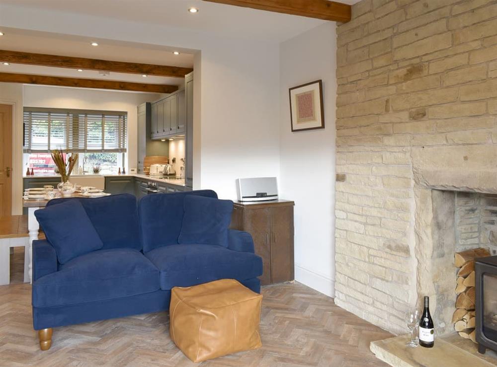 Open plan living space at Seamstress Cottage in Ripponden, West Yorkshire