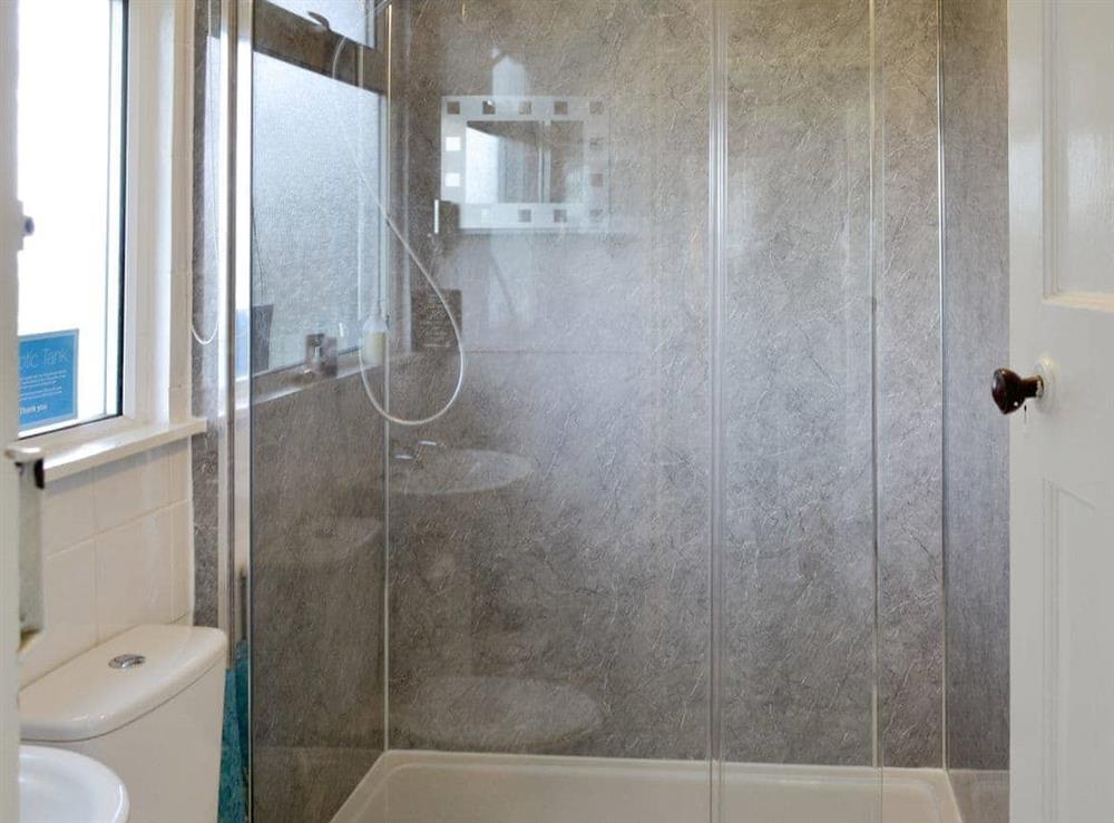 Shower room with large shower enclosure at Searchlight Cottage in Fraisthorpe, near Bridlington, North Humberside