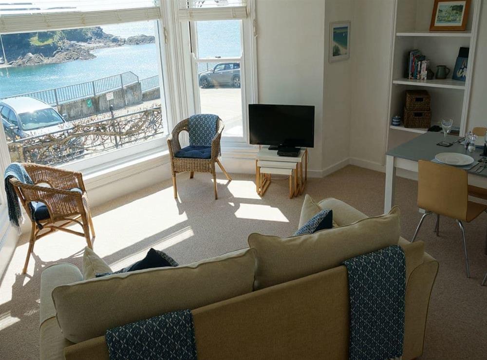 Living room/dining room at Seascape in Fowey, Cornwall