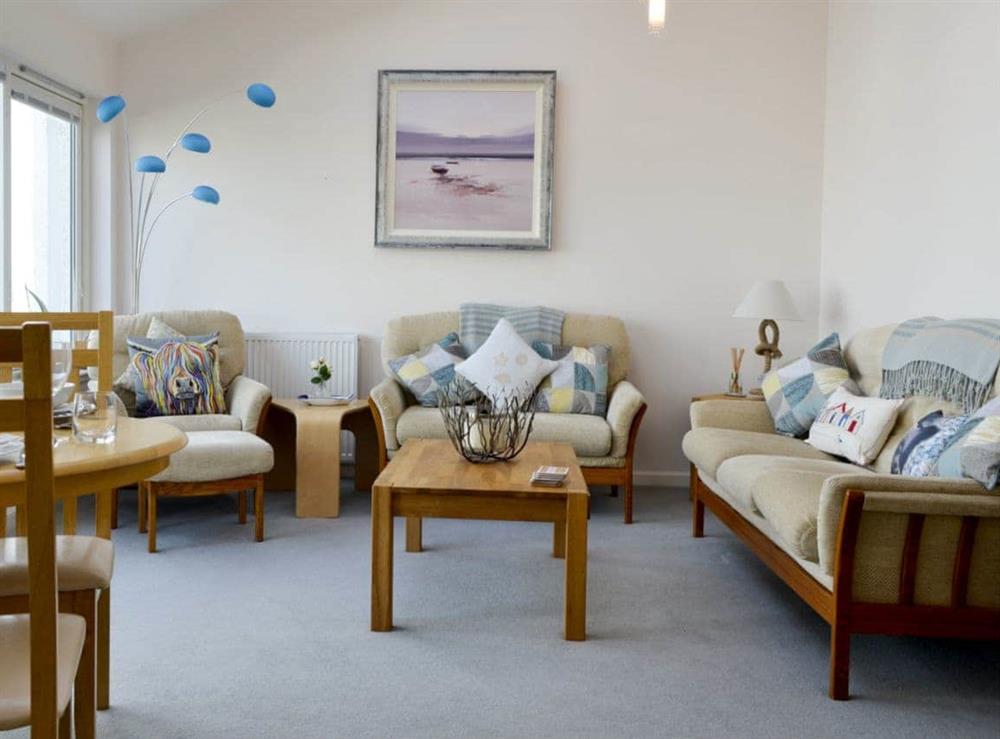 Stylishly furnished living area at Seascape in Inverboyndie, near Banff, Aberdeenshire