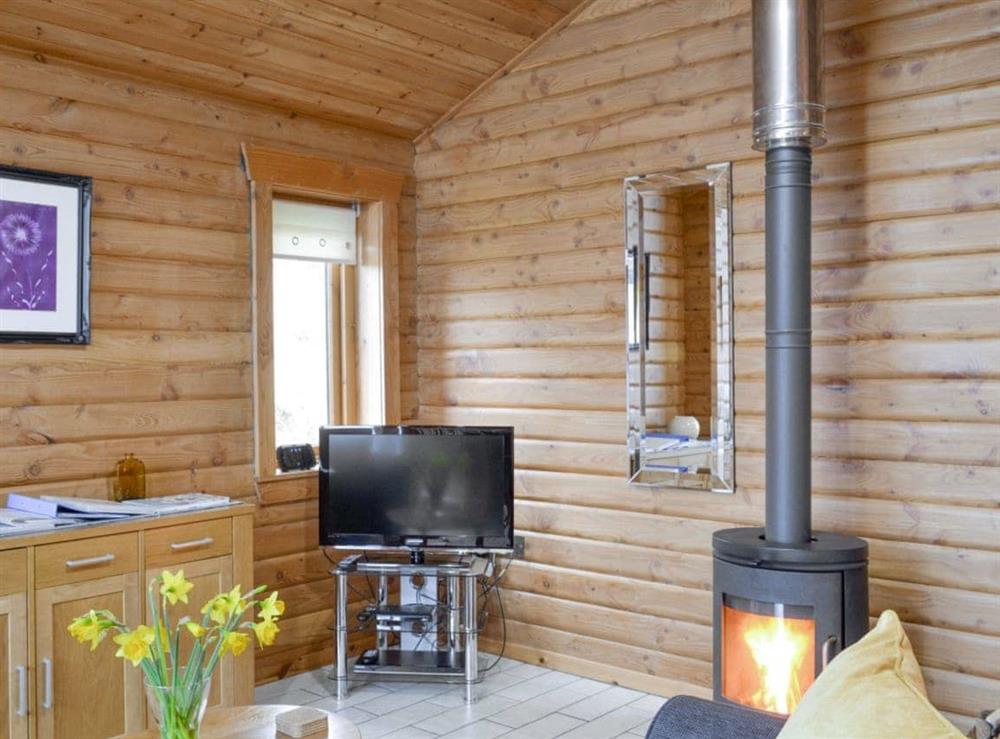 Welcoming living area with wood burner at Seascape in Staffin, Isle Of Skye